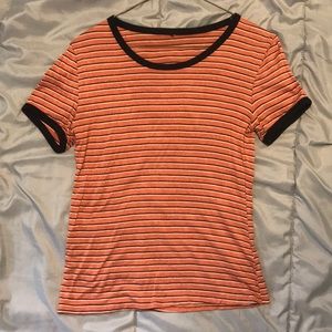 TJ Maxx thin orange striped t-shirt